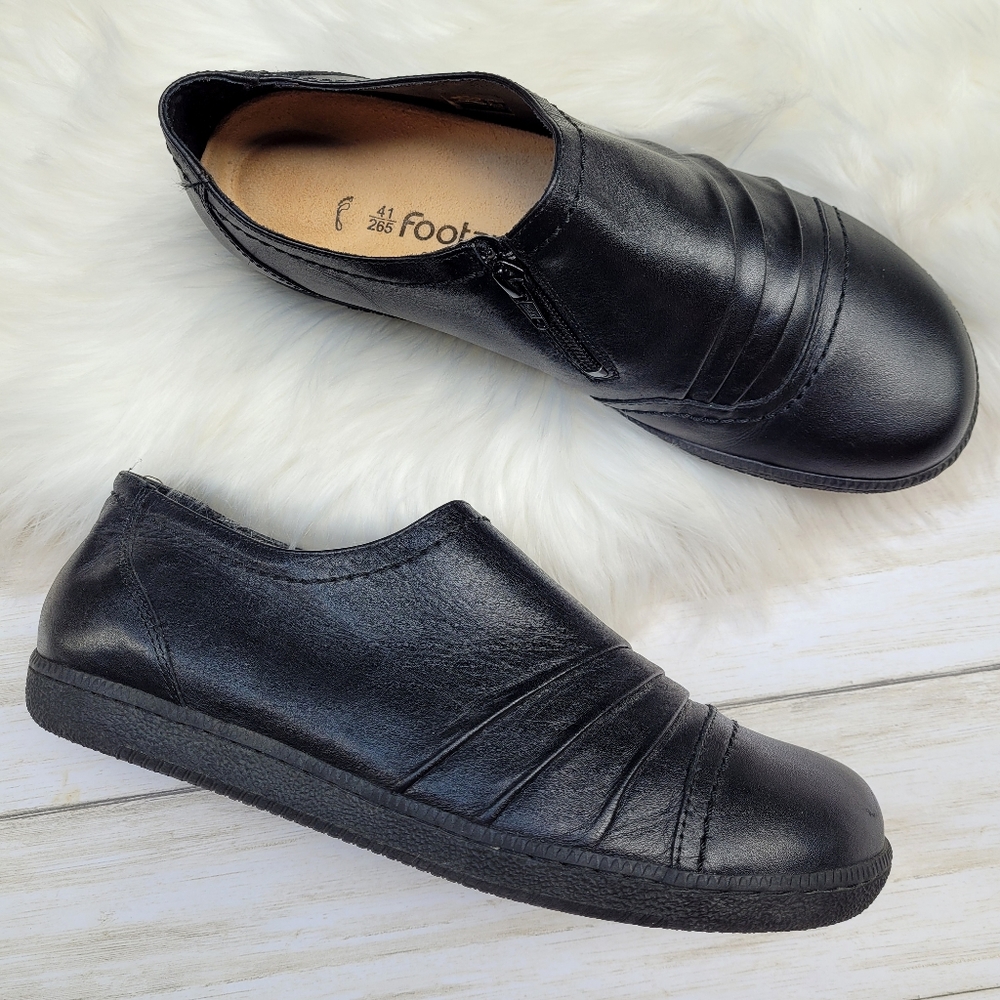 Footprints By Birkenstock Black Leather Slip On Loafer Shoes Size 41 US 10/10.5